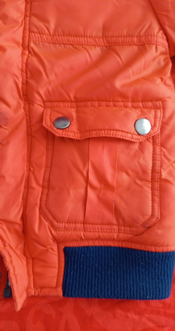 Turuncu Kapüşonlu Erkek Çocuk Montu - Görsel 4