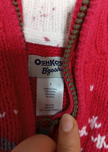 Nakışlı kırmızıe Triko cocuk - Görsel 2