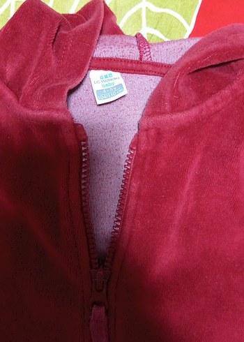 Kız erkek çocuk Kırmızı Fermuarlı Eşofman Takımı - Görsel 3