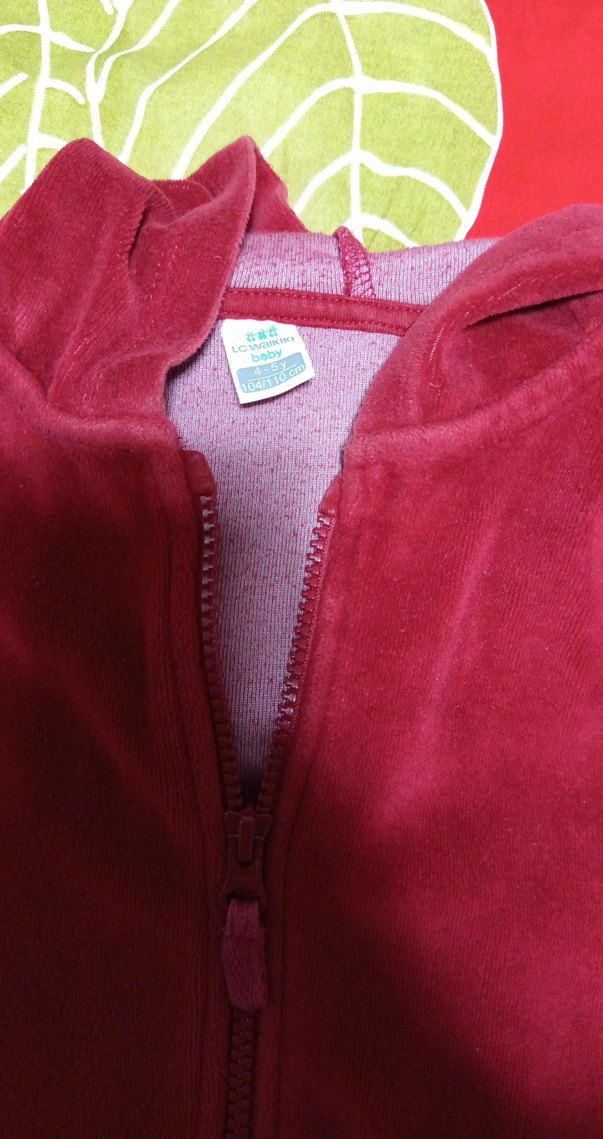 Kız erkek çocuk Kırmızı Fermuarlı Eşofman Takımı - Görsel 3