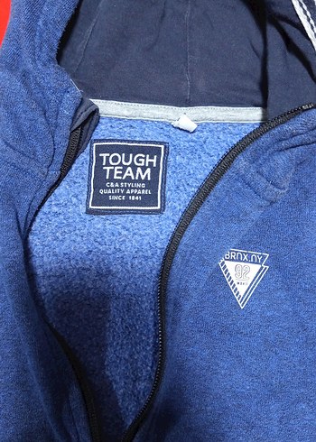 Mavi Kapüşonlu Erkek Sweatshirt - Görsel 2