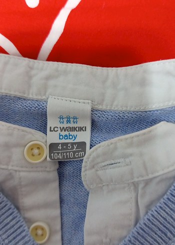 Mavi V Yaka erkek çocuk Triko Kazak - Görsel 2