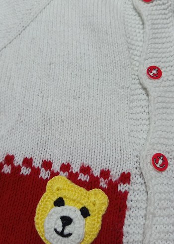 erkek Kız Çocuk Nakışlı Uzun Kollu Triko Hırka - Görsel 2