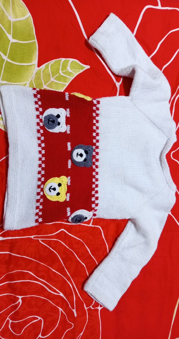 erkek Kız Çocuk Nakışlı Uzun Kollu Triko Hırka - Görsel 3