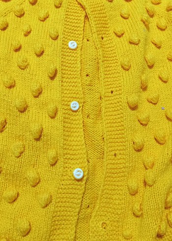 Sarı Örgü Kız  erkek Hırka - Görsel 2