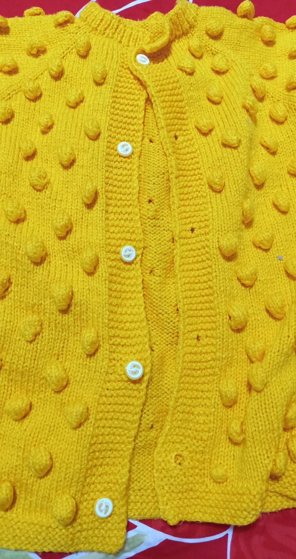 Sarı Örgü Kız  erkek Hırka - Görsel 2