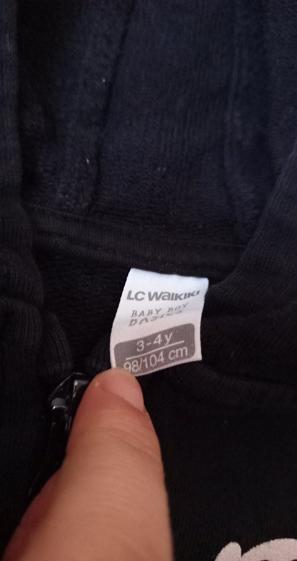 Kapüşonlu Siyah Erkek Çocuk Fermuarlı Yelek - Görsel 2