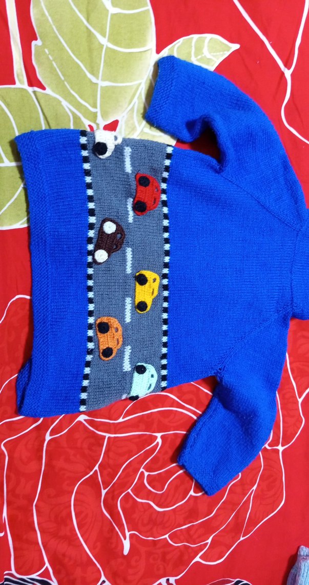 Renkli Nakışlı Erkek Çocuk Triko Hırka - Görsel 4