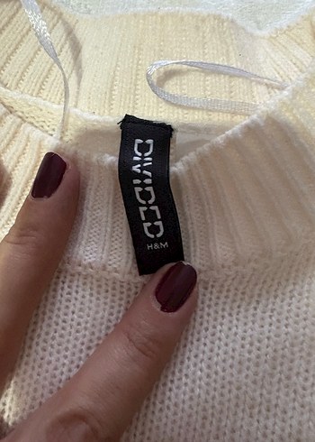 Kadın Çizgili Örgü Yün Kazak - Görsel 2