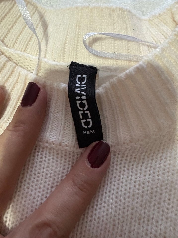 Kadın Çizgili Örgü Yün Kazak - Görsel 2