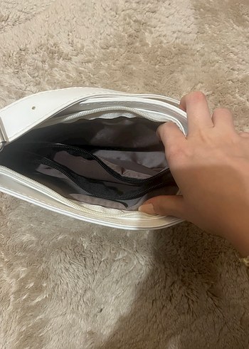 Beyaz Deri Kadın Omuz Çantası - Görsel 5