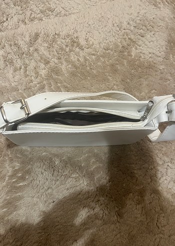 Beyaz Deri Kadın Omuz Çantası - Görsel 4