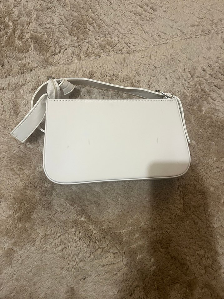 Beyaz Deri Kadın Omuz Çantası - Görsel 2