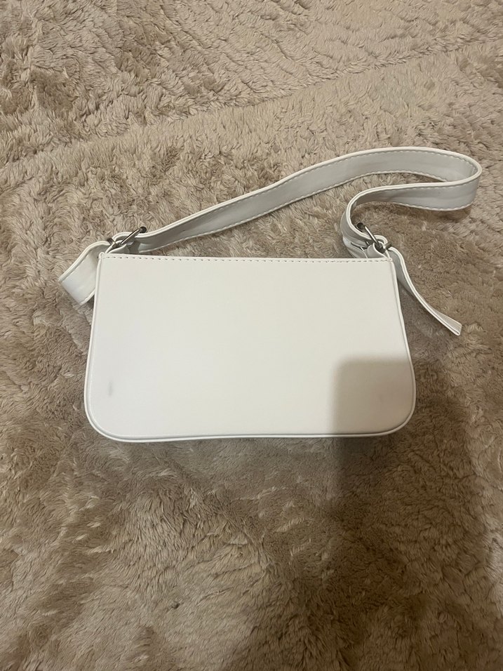 Beyaz Deri Kadın Omuz Çantası - Görsel 3