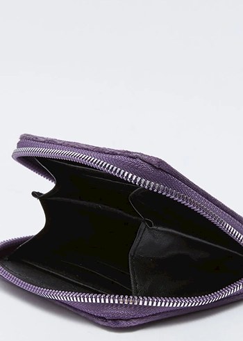 Mor Kadın Kadife Fermuarlı Cüzdan - Görsel 3