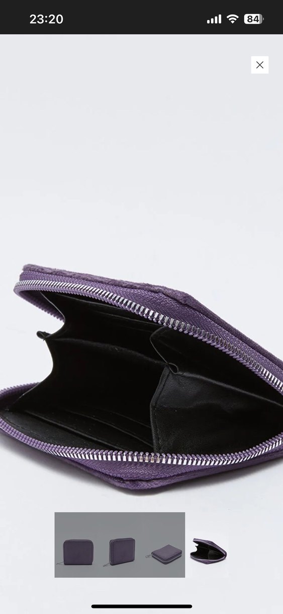 Mor Kadın Kadife Fermuarlı Cüzdan - Görsel 3