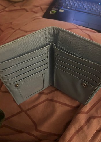 Mavi Yılan Desenli Deri Kadın Cüzdanı - Görsel 6