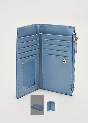 Mavi Yılan Desenli Deri Kadın Cüzdanı - Görsel 2