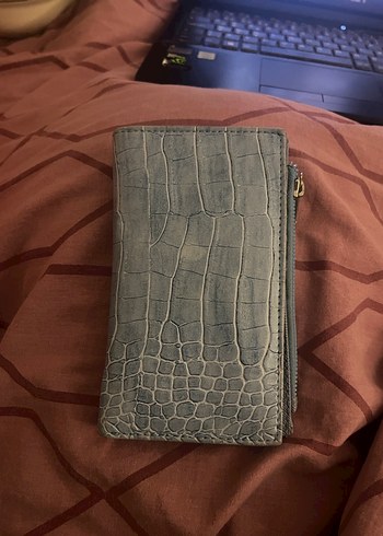 Mavi Yılan Desenli Deri Kadın Cüzdanı - Görsel 4