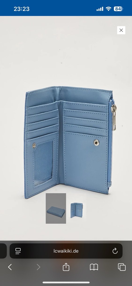 Mavi Yılan Desenli Deri Kadın Cüzdanı - Görsel 2