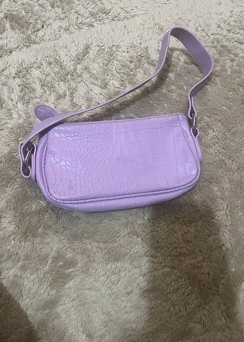 Mor Lila Deri Kadın Omuz Çantası - Görsel 2