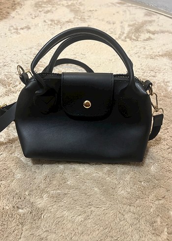 Siyah Deri Tokalı Kadın Çanta - Görsel 2