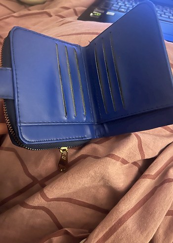 Lacivert Deri Tokalı Kadın Cüzdanı - Görsel 3