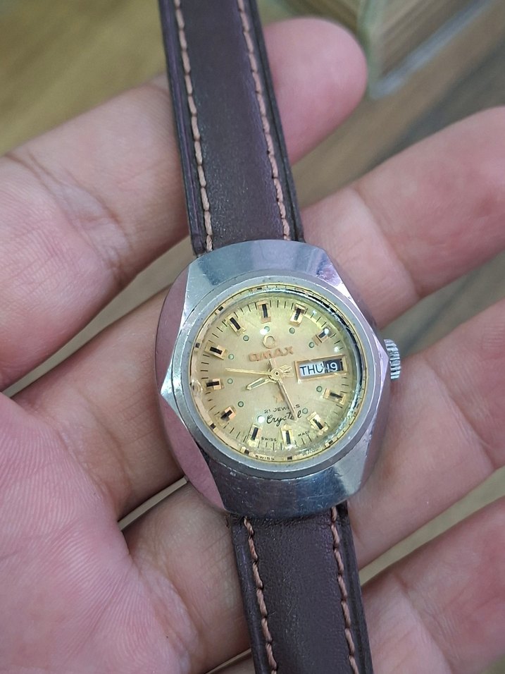 Vintage Omax Altın kadın Kol Saati - Görsel 3