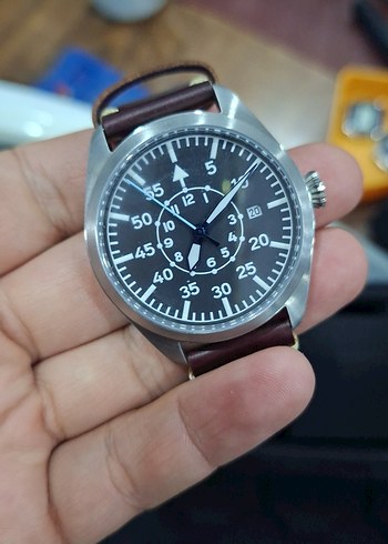 Kahverengi Deri Kayışlı Klasik Erkek Saati - Görsel 4