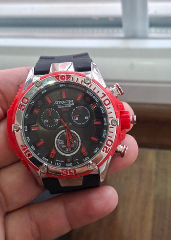 Erkek Kırmızı Attractim Biker Saat - Görsel 3