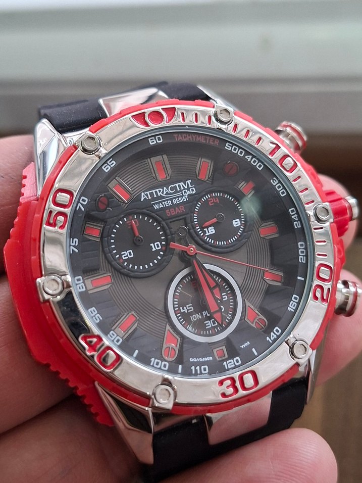 Erkek Kırmızı Attractim Biker Saat - Görsel 2