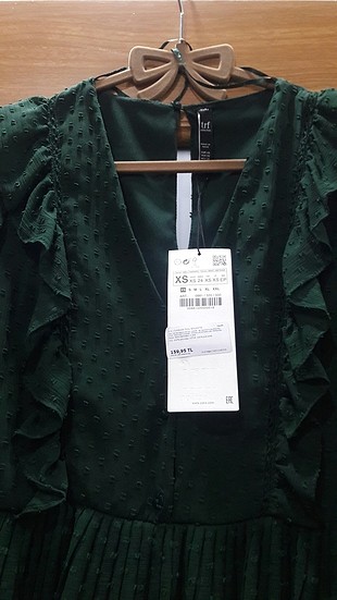 Zara Zara koyu yeşil elbise