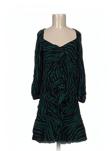 xs Beden yeşil Renk ZARA YEŞİL ZEBRA ELBİSE