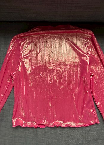 Zara Pembe Parlak Uzun Kollu Kadın Bluz
