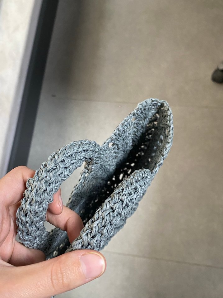 Gri Örgü Kadın Çanta - Görsel 2