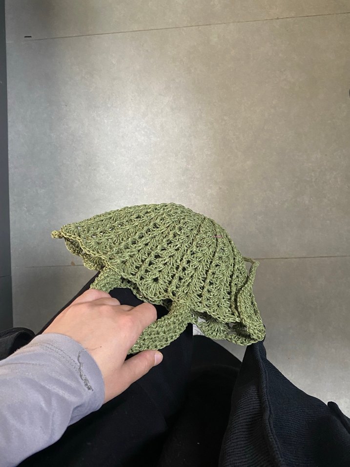 Örgü Yeşil Bohem Kadın Çanta - Görsel 2