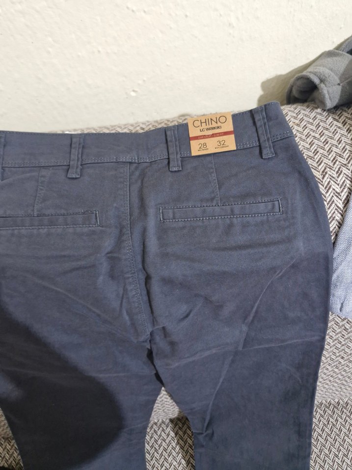 Düğmeli Gri Erkek Denim Pantolon - Görsel 4