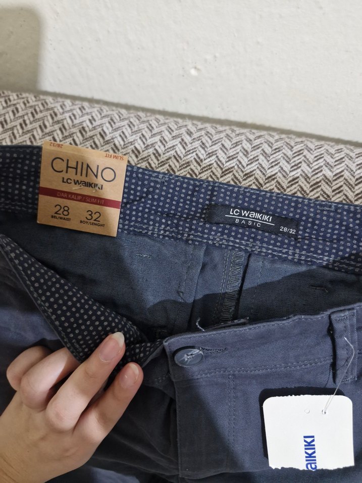 Düğmeli Gri Erkek Denim Pantolon - Görsel 5