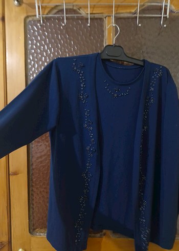 Boncuk İşlemeli Kadın Lacivert İkili Takım - Görsel 3