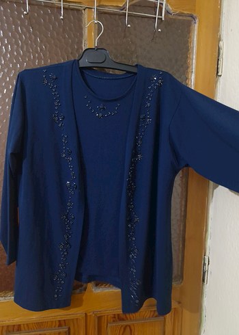 Boncuk İşlemeli Kadın Lacivert İkili Takım - Görsel 2