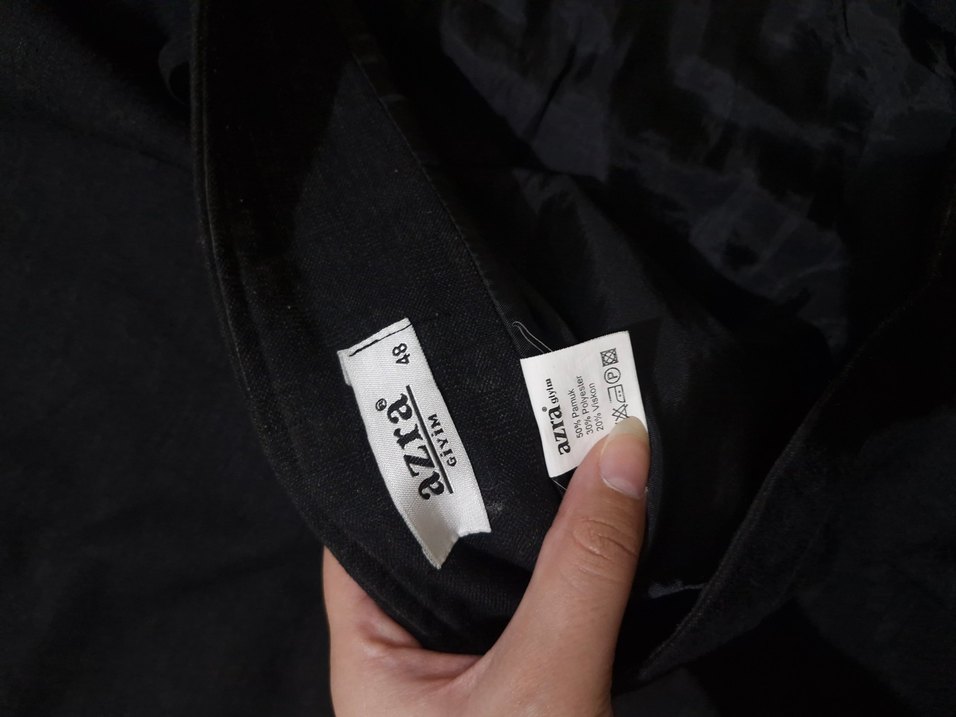 Düğmeli Lacivert Midi Etek - Görsel 3