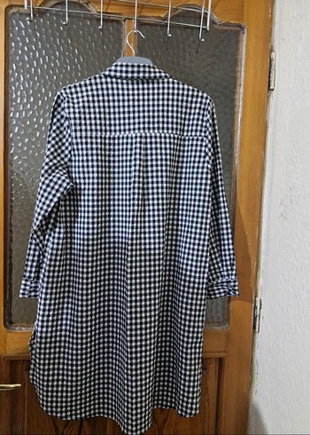 Gri Kareli Uzun Kollu gomlek tunik - Görsel 4