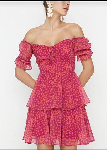 Trendyol & Milla Pembe Mini Elbise L