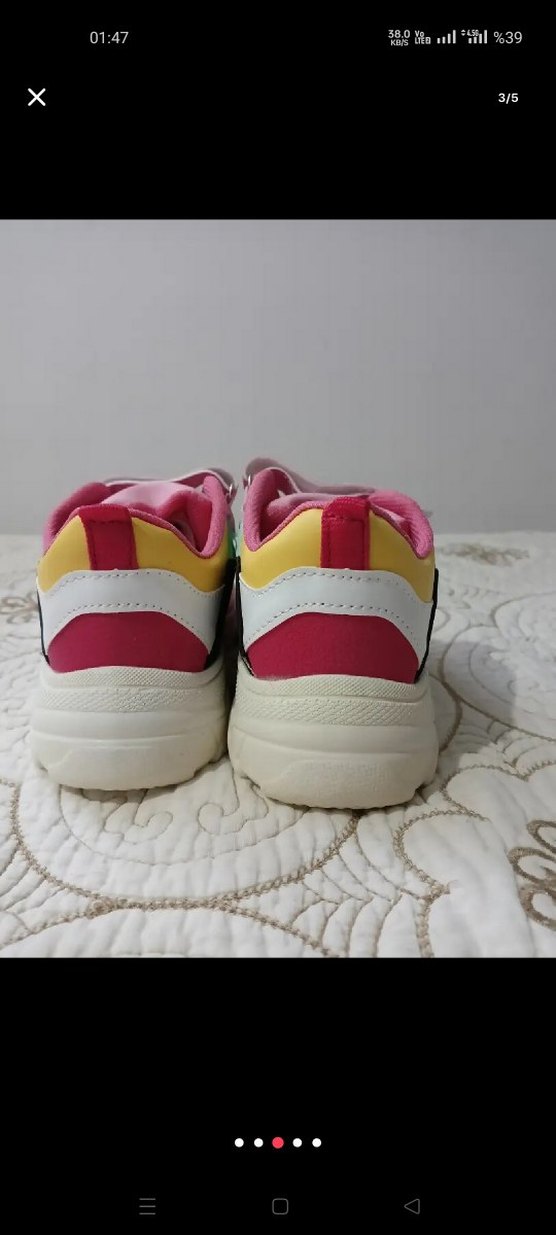 Renkli Kız Çocuk Spor Ayakkabı Velcro - Görsel 2