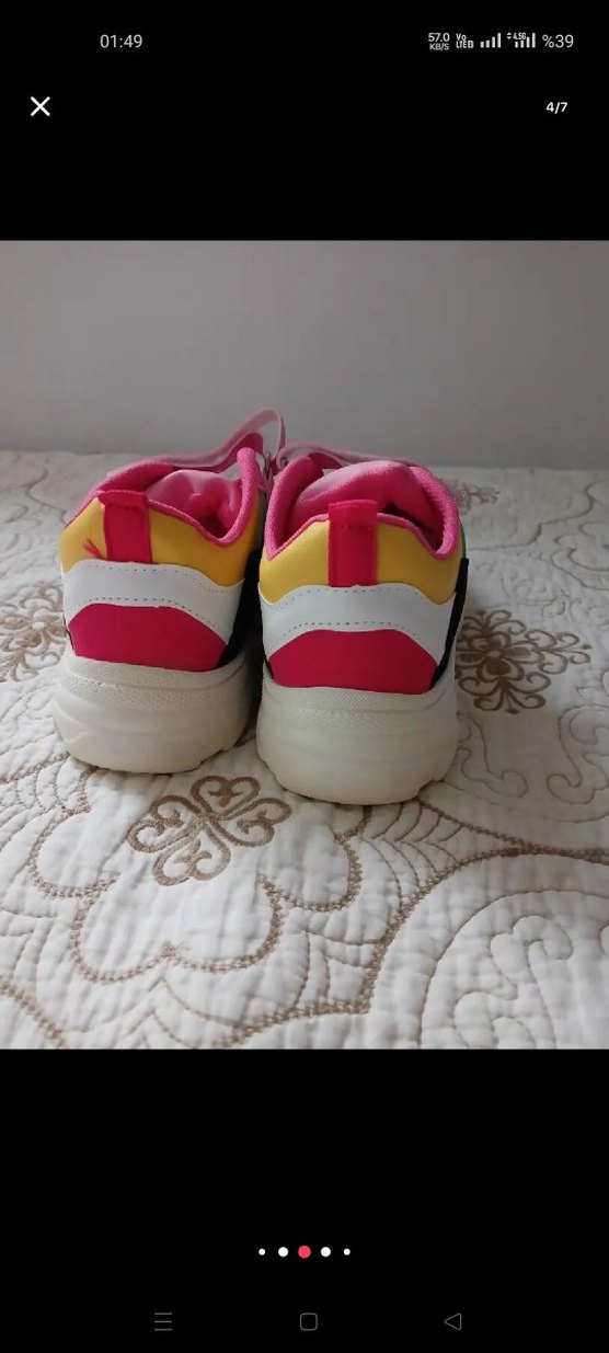 Renkli Kız Çocuk Spor Ayakkabı Velcro - Görsel 2