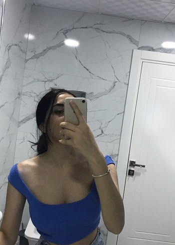 xs Beden Mavi crop