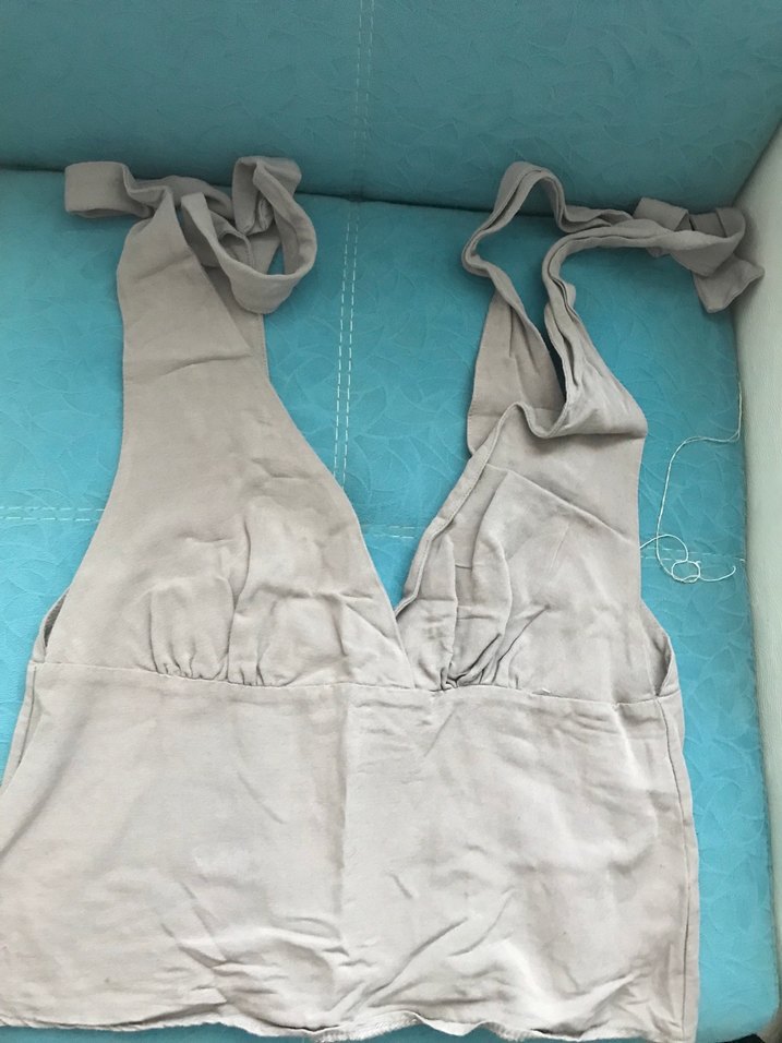 Bağlamalı keten bluz - Görsel 2