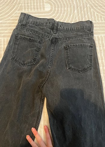 Gri Bol Kesim Kadın Kot Pantolon - Görsel 6