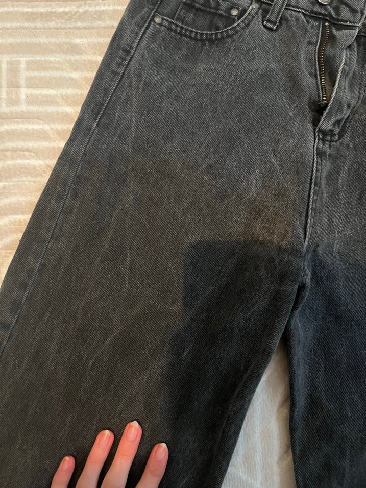 Gri Bol Kesim Kadın Kot Pantolon - Görsel 3