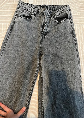 Gri Kadın Kot Pantolon - Görsel 2